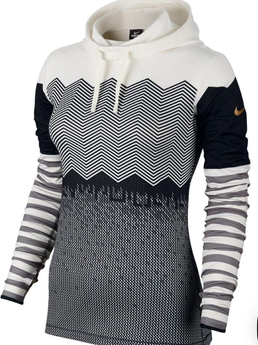 Nike Pro Hyperwarm Dryfit Engineered Print Hoodie - Size Medium